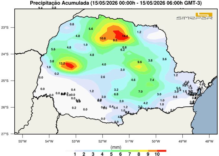 Furacões de chuva e alerta para tempestades dominam a previsão do tempo em Castro nesta sexta-feira