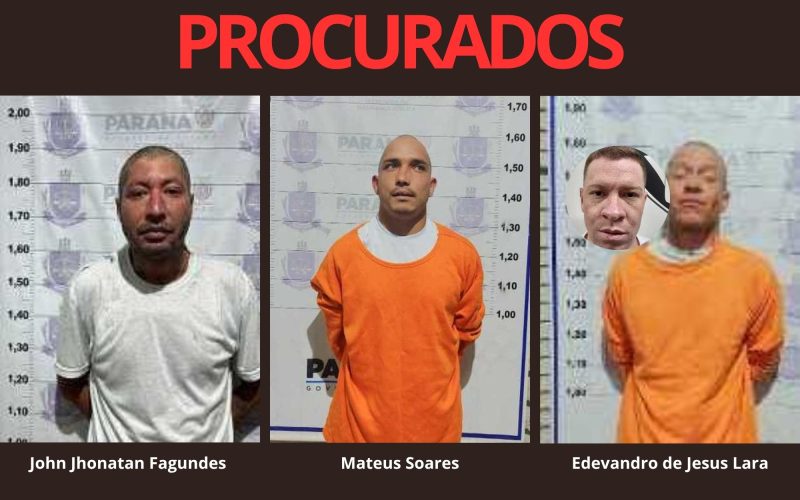 Três presos continuam foragidos após fuga de oito da Cadeia Pública de Castro